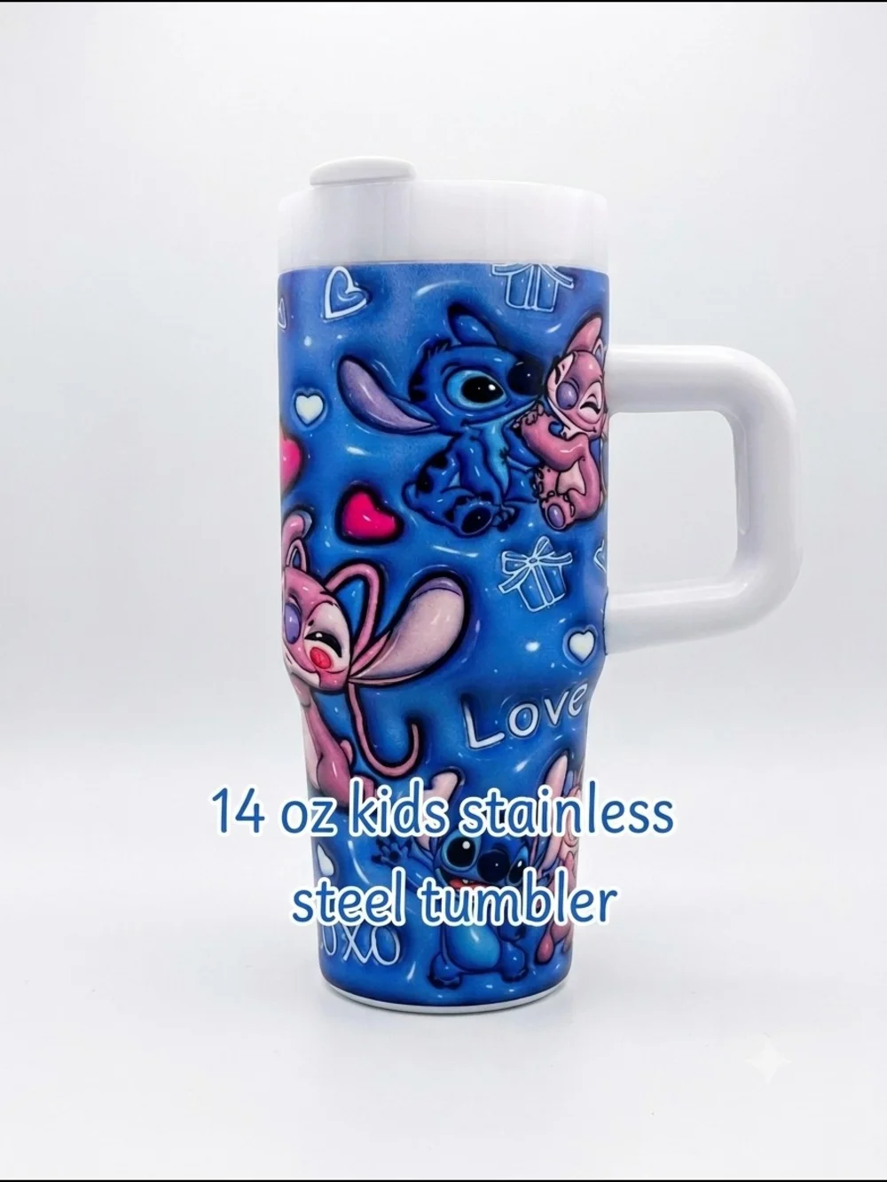 Stitch & Angel Kids Stainless Steel Tumbler with Handle